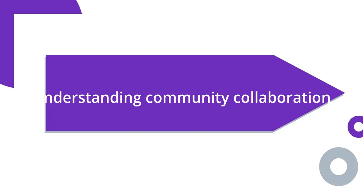 Understanding community collaboration